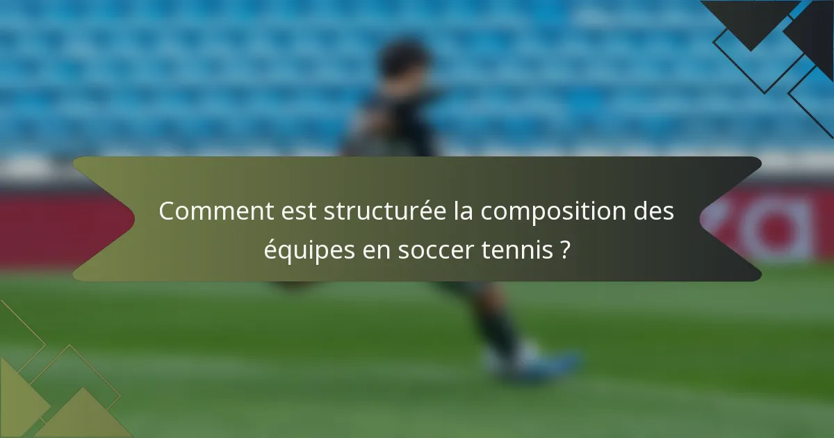 Comment est structurée la composition des équipes en soccer tennis ?