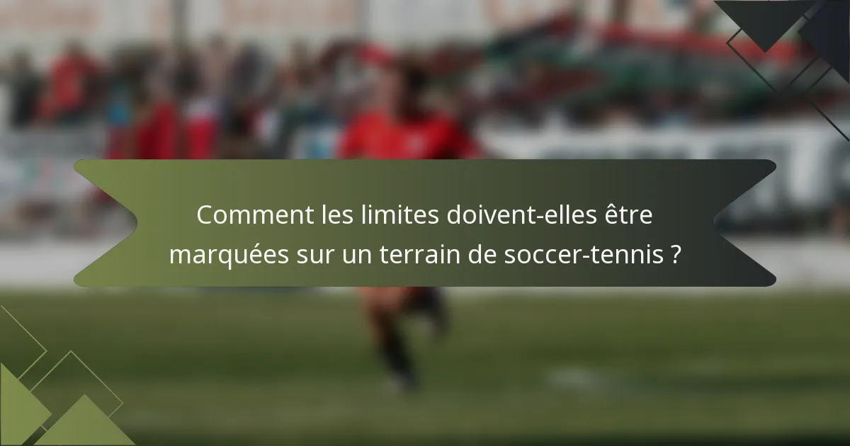 Comment les limites doivent-elles être marquées sur un terrain de soccer-tennis ?