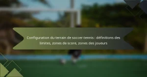 Configuration du terrain de soccer-tennis : définitions des limites, zones de score, zones des joueurs