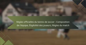 Règles officielles du tennis de soccer : Composition de l’équipe, Éligibilité des joueurs, Règles du match