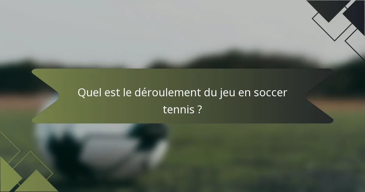 Quel est le déroulement du jeu en soccer tennis ?
