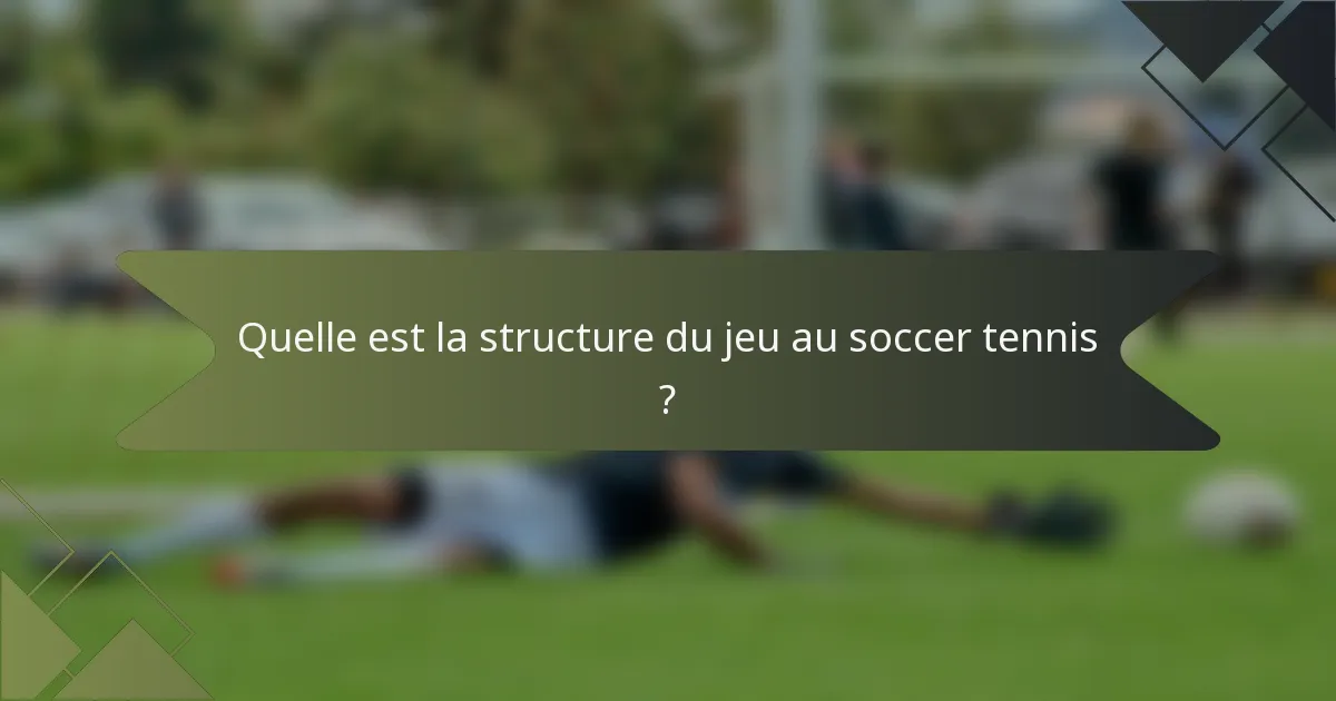 Quelle est la structure du jeu au soccer tennis ?
